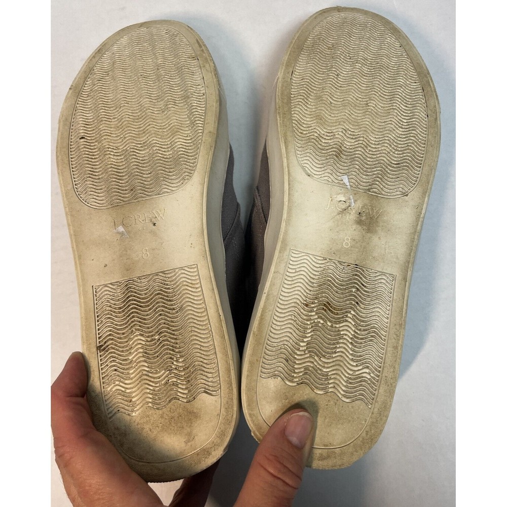 J Crew Mens Explorer Canvas Slip-on Sneaker Sz 8 Gray Coastal Casual Comfortable - Picture 9 of 10
